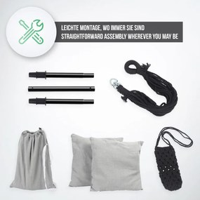 Balansoar suspendat MIADOMODO, gri, interior și exterior