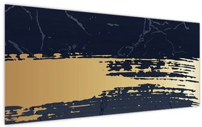 Tablou - Albastru și aur abstracție N⁰2 (120x50 cm)