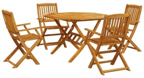 3295248 vidaXL Set mobilier de grădină pliabil, 5 piese, lemn masiv de acacia