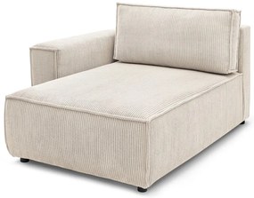 Modul pentru canapea crem cu tapițerie din catifea reiată (cu colț pe partea stângă ) Nihad modular – Bobochic Paris