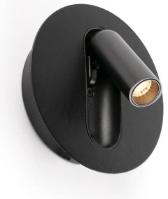 Aplica cu reader LED directionabil stil minimalist TIMIT negru