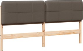 vidaXL Tăblie tapițată Maro și taupe 180 cm Lemn de pin masiv