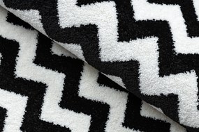 Covor Sketch rotund - F561 negru și alb - Zig Zag