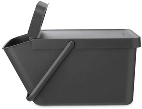 Cos depozitare sau reciclare Brabantia Sort&Go 1006310, 20 L, 22,5x45x28 cm, Stivuibil, Plastic, Gri închis
