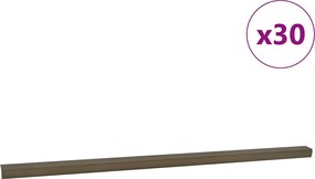 vidaXL Profile pentru marginea treptelor 30 pcs Maro 67 x 3.5 x 3 cm