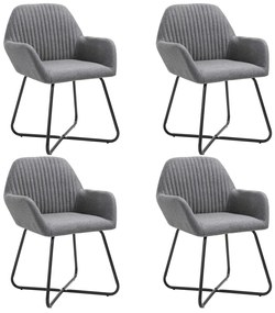 vidaXL Scaune de bucătărie pivotante, 4 buc., gri închis, textil