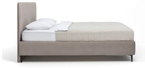 Pat matrimonial taupe tapițat cu somieră 160x200 cm Noira Slim – Bonami Selection