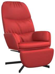 3097419 vidaXL Scaun de relaxare cu taburet, roșu vin, piele ecologică