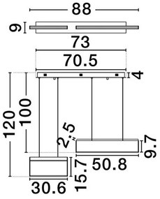 Lustra LED suspendata stil minimalist ALUNA