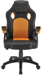 Juskys Scaun de birou Montreal - negru/portocaliu