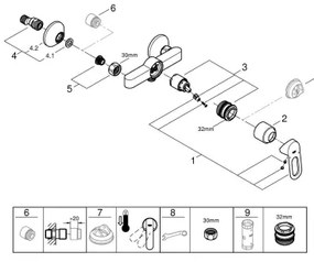 GROHE BAULOOP 23634000 - Baterie de duș DN 15, crom lucios