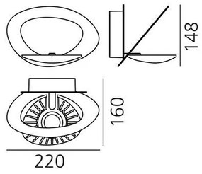 Aplică LED dimabilă Artemide 1248010A PIRCE LED/27W/230V 3000K alb
