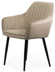 Fotoliu pentru cafenea din catifea cu picioare metalice BUC 259 bej
