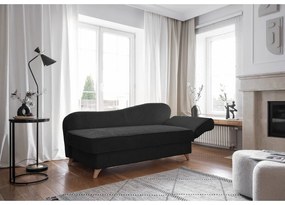 Șezlong gri antracit cu tapițerie din catifea reiată (cu colț pe partea dreaptă) Chic Charlotte – Miuform