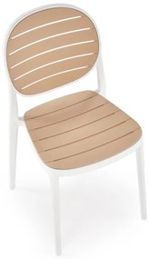 Scaun plastic K529 alb/natur