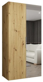 Dulap de haine 100 cm Mirabella 2 (Stejar artisan + Cașmir). 1126392