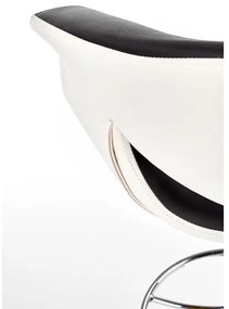 Scaun de bar 115x60 cm alb/negru/crom