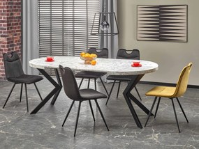 Masă de sufragerie extensibilă 100-250 cm Pepeera (marmură alb + negru) (pentru 6 8 persoane). 1049335