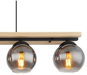 Lustra 4L design industrial CONNI negru, natur
