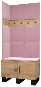 Set mobilier pentru hol Amanda 11 (Stejar artisan + roz). 1085948