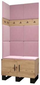 Set mobilier pentru hol Amanda 11 (Stejar artisan + roz). 1085948