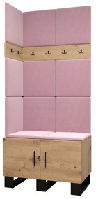 Zondo Set mobilier pentru hol Amanda 11 (Stejar artisan + roz). 1085948