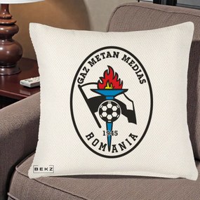 Perna Personalizata Gaz Metan Medias 1945 Fotbal, 40x40 cm, Crem Reliefat, Husa Detasabila, Perna Inclusa, BEKZ®