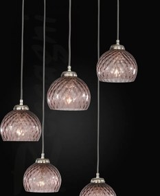 Lustra moderna cu 5 pendule design italian 10006 Amethyst