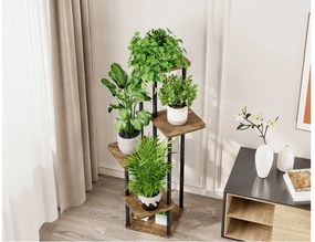 Suport metalic pentru fori Anita (negru + lemn rustic). 1065332