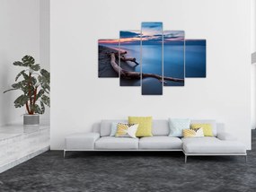 Tablou cu plaja în apus de soare (150x105 cm)