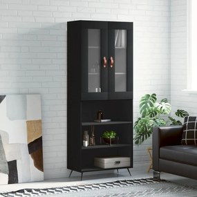 vidaXL Dulap înalt, negru, 69,5x34x180 cm, lemn compozit