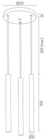 Lustra cu 3 pendule design minimalist Sicilia plus alama