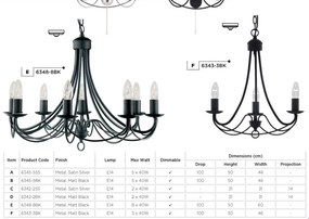 Candelabru traditional stil clasic Maypole negru 3L 6343-3BK SRT