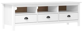 288928 vidaXL Comodă TV Hill, alb, 158x40x47 cm, lemn masiv de pin