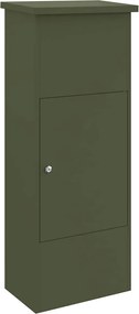 vidaXL Cutie pentru colet cu ușă Olivengrønn 44,5 x 29 x 110,5 cm Oțel