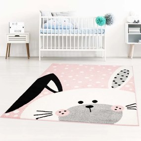 Covor fermecător roz pentru fete cu iepuraș mic Lăţime: 80 cm | Lungime: 150 cm