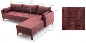 Coltar pe Dreapta, Cadru de Lemn / MDF, Bella, Bordo