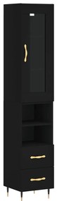 3199282 vidaXL Dulap înalt, negru, 34,5x34x180 cm, lemn prelucrat