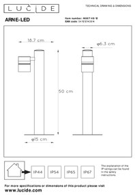 Lucide 14867/49/12 - Lampă exterior LED ARNE-LED 1xGU10/5W/230V crom mat