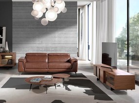 Comoda TV moderna cu design original si iluminat LED Wood