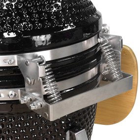Grătar ceramic Kamado cu rafturi și suport 32,5 cm