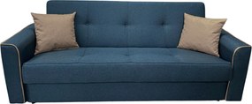 Canapea VERA extensibila, 3 locuri, lada de depozitare, stofa bleumarin + crem, 225x90x90 Bleumarin + Crem, Stofa