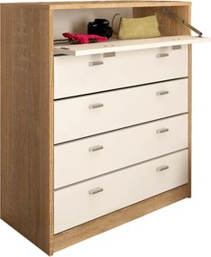 Pantofar VIVAT NEW TYP 4, alb/stejar sonoma, PAL melaminat, 74x35x85 c