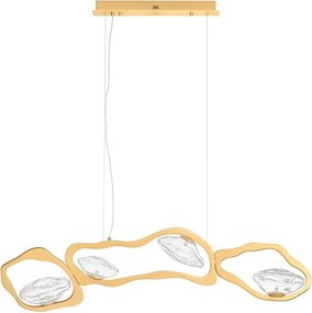 Lustra LED otel auriu si sticla DENISE