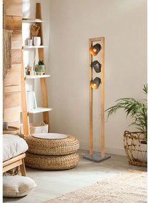 Lampadar în culoare naturală cu abajur din metal (înălțime 150 cm) Bell – Trio