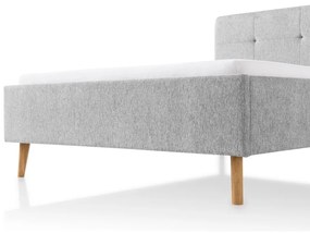 Pat matrimonial gri deschis tapițat fără somieră 140x200 cm Smart – Meise Möbel