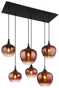 Globo 15548-6HG - Lustru suspendat MAXY pe cablu, 6xE27/40W/230V, finisaj cupru