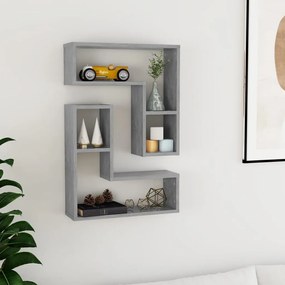 vidaXL Rafturi de perete, 2 buc., gri beton, 50x15x50 cm, PAL