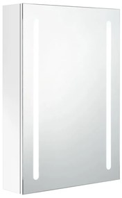 326501 vidaXL Dulap de baie cu oglindă și LED, alb strălucitor, 50x13x70 cm