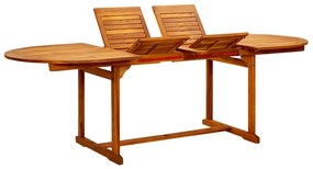 vidaXL Masă de grădină, (160-240)x100x75 cm, lemn masiv de acacia